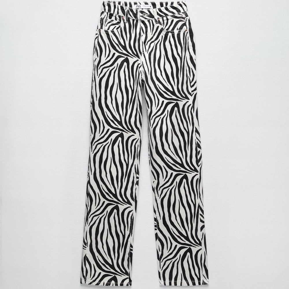 NWT Zara SUPER HIGH RISE STRAIGHT LEG Z1975 JEANS - Picture 4 of 9